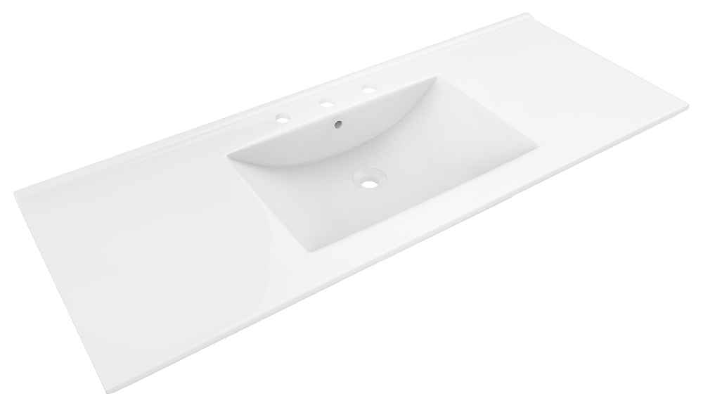 48-in. W 3H8-in. Ceramic Top Set In White Color - Overflow Drain Incl.