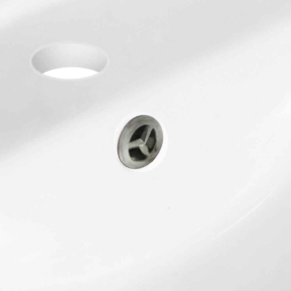48-in. W 1 Hole Ceramic Top Set In White Color - Overflow Drain Incl.