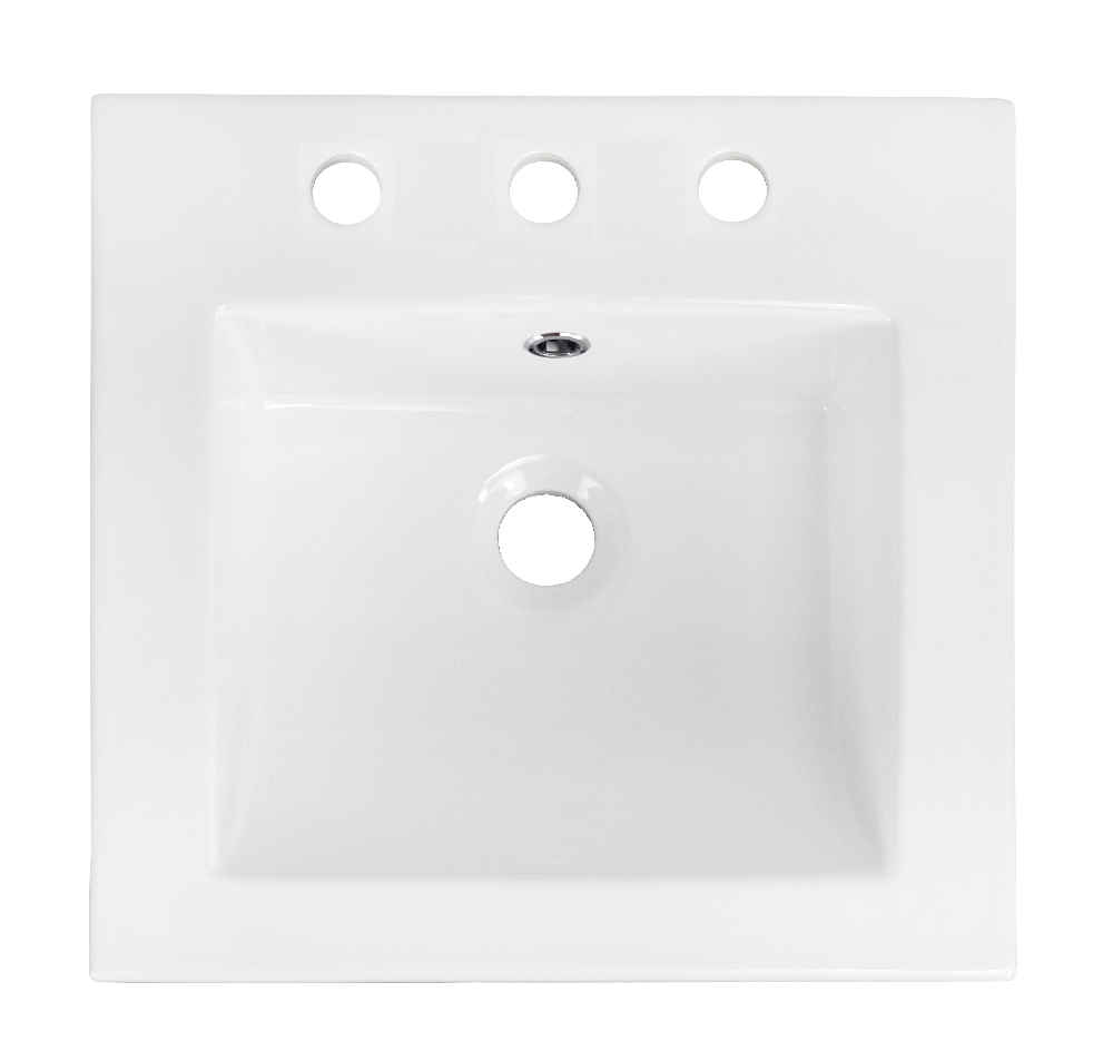 21-in. W 3H8-in. Ceramic Top Set In White Color - Overflow Drain Incl.
