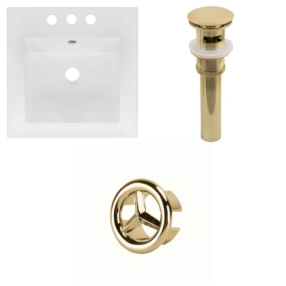 16.5-in. W 3H4-in. Ceramic Top Set In White Color - Overflow Drain Incl.