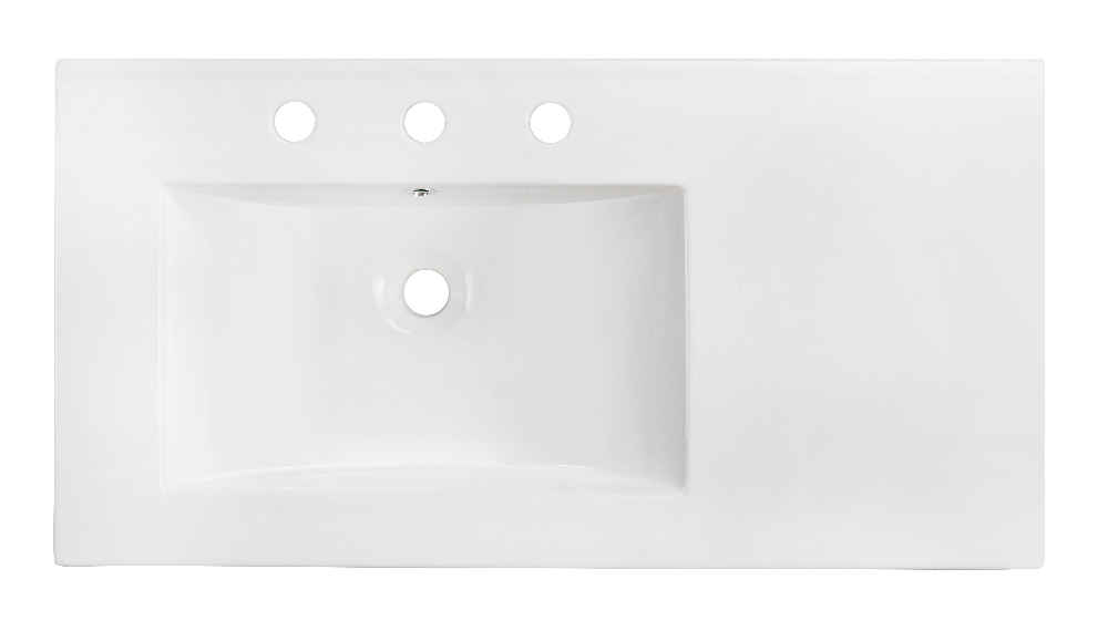 35.5-in. W 3H8-in. Ceramic Top Set In White Color - Overflow Drain Incl.