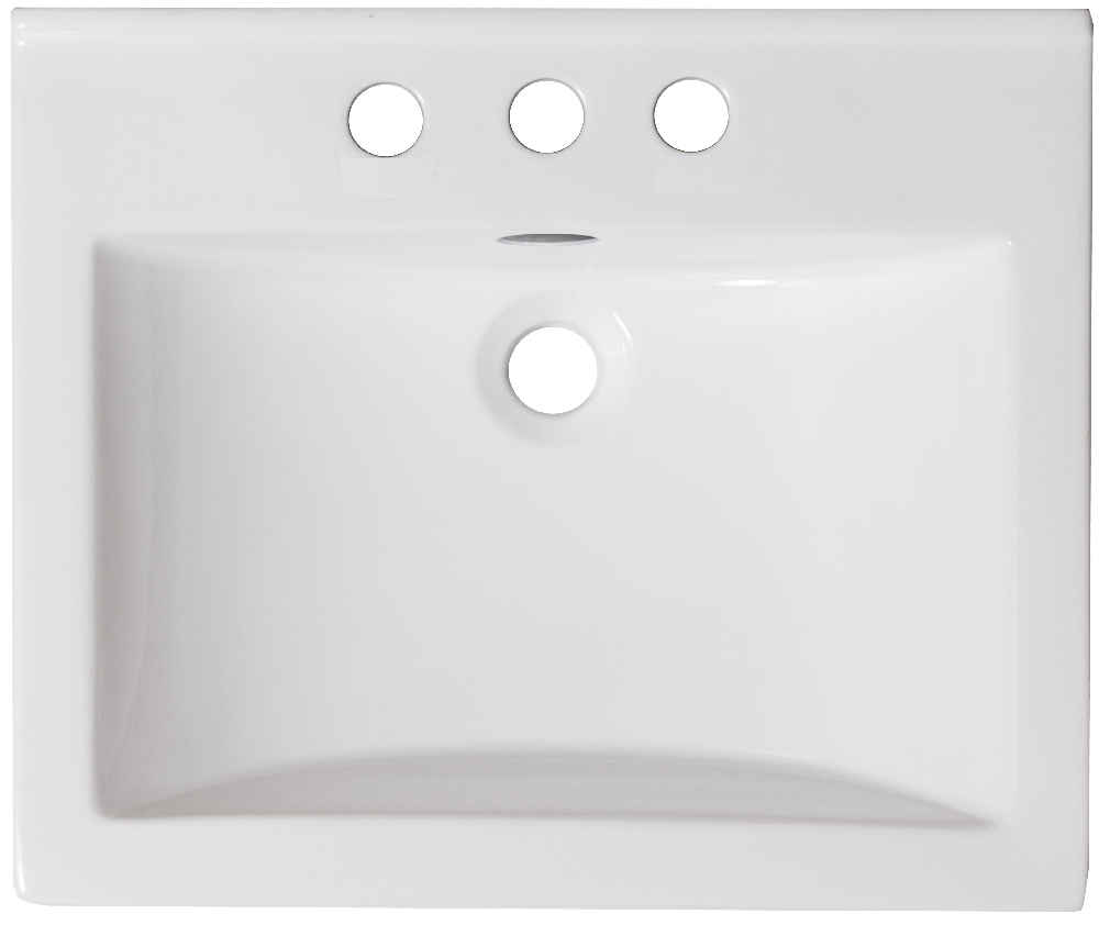 21-in. W 3H4-in. Ceramic Top Set In White Color - Overflow Drain Incl.
