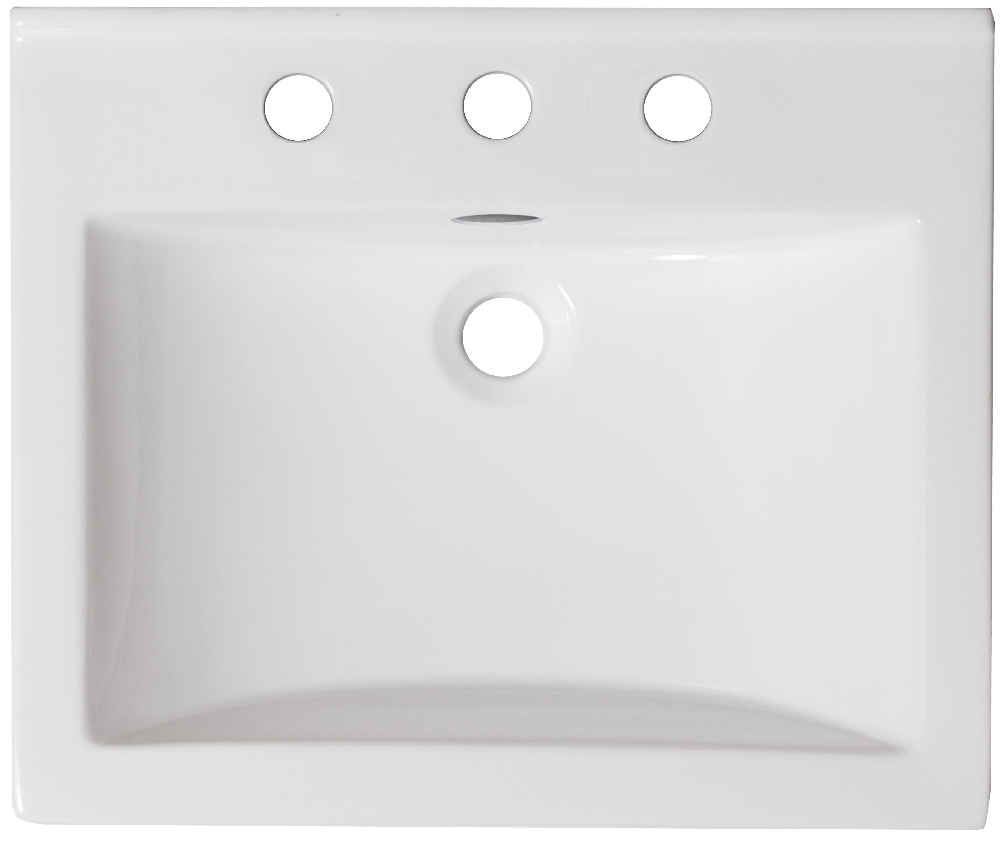 21-in. W 3H8-in. Ceramic Top Set In White Color - Overflow Drain Incl.