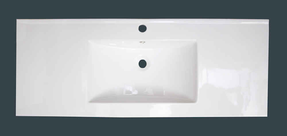 48.75-in. W 1 Hole Ceramic Top Set In White Color - Overflow Drain Incl.