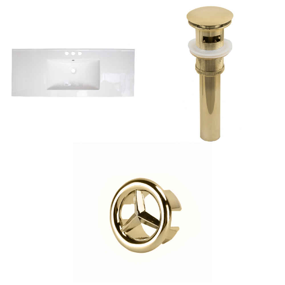 48.75-in. W 3H4-in. Ceramic Top Set In White Color - Overflow Drain Incl.
