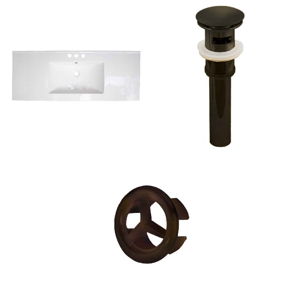 48.75-in. W 3H4-in. Ceramic Top Set In White Color - Overflow Drain Incl.