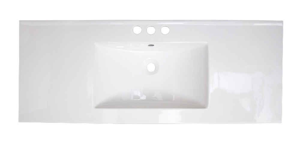 48.75-in. W 3H8-in. Ceramic Top Set In White Color - Overflow Drain Incl.