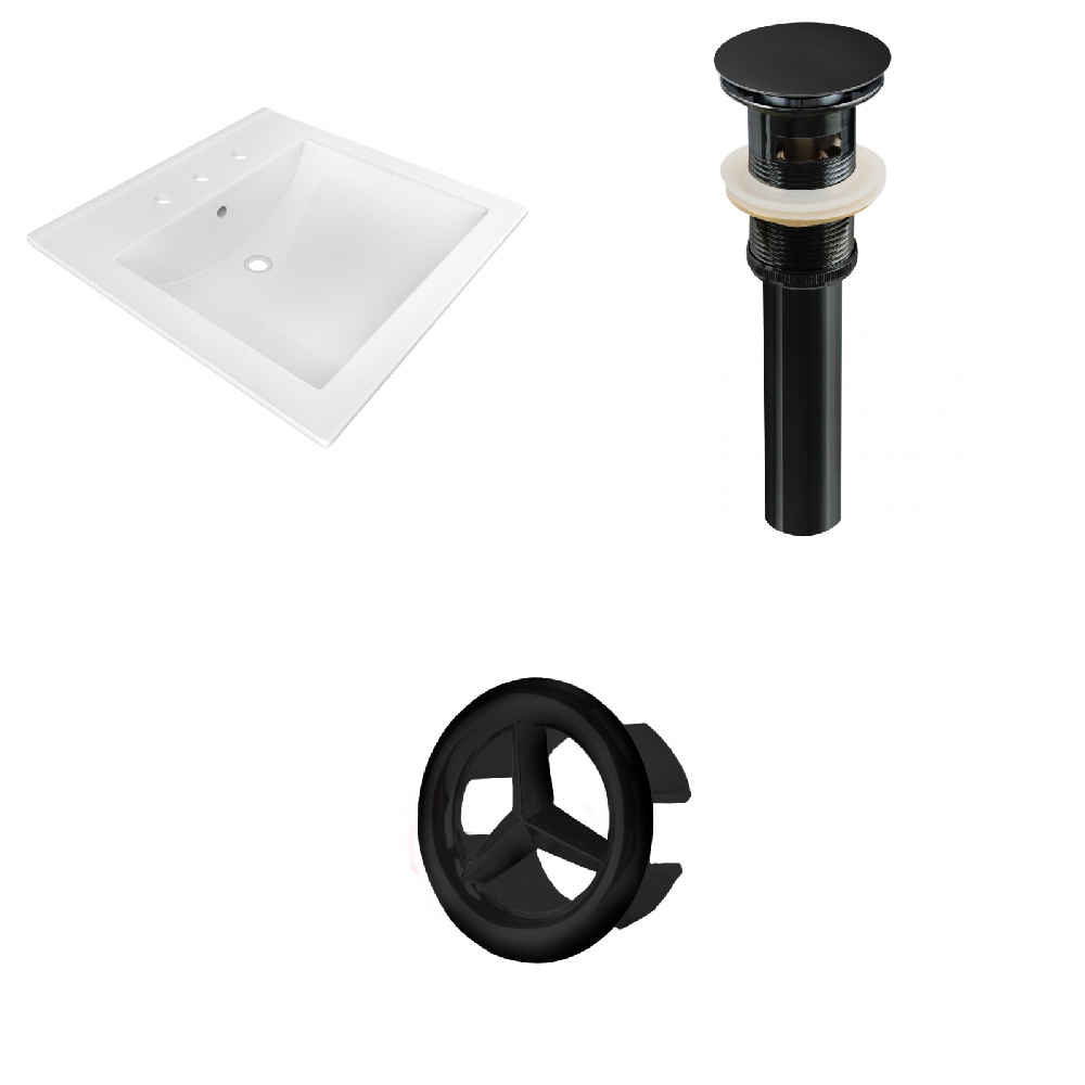 21.5-in. W 3H8-in. Ceramic Top Set In White Color - Overflow Drain Incl.