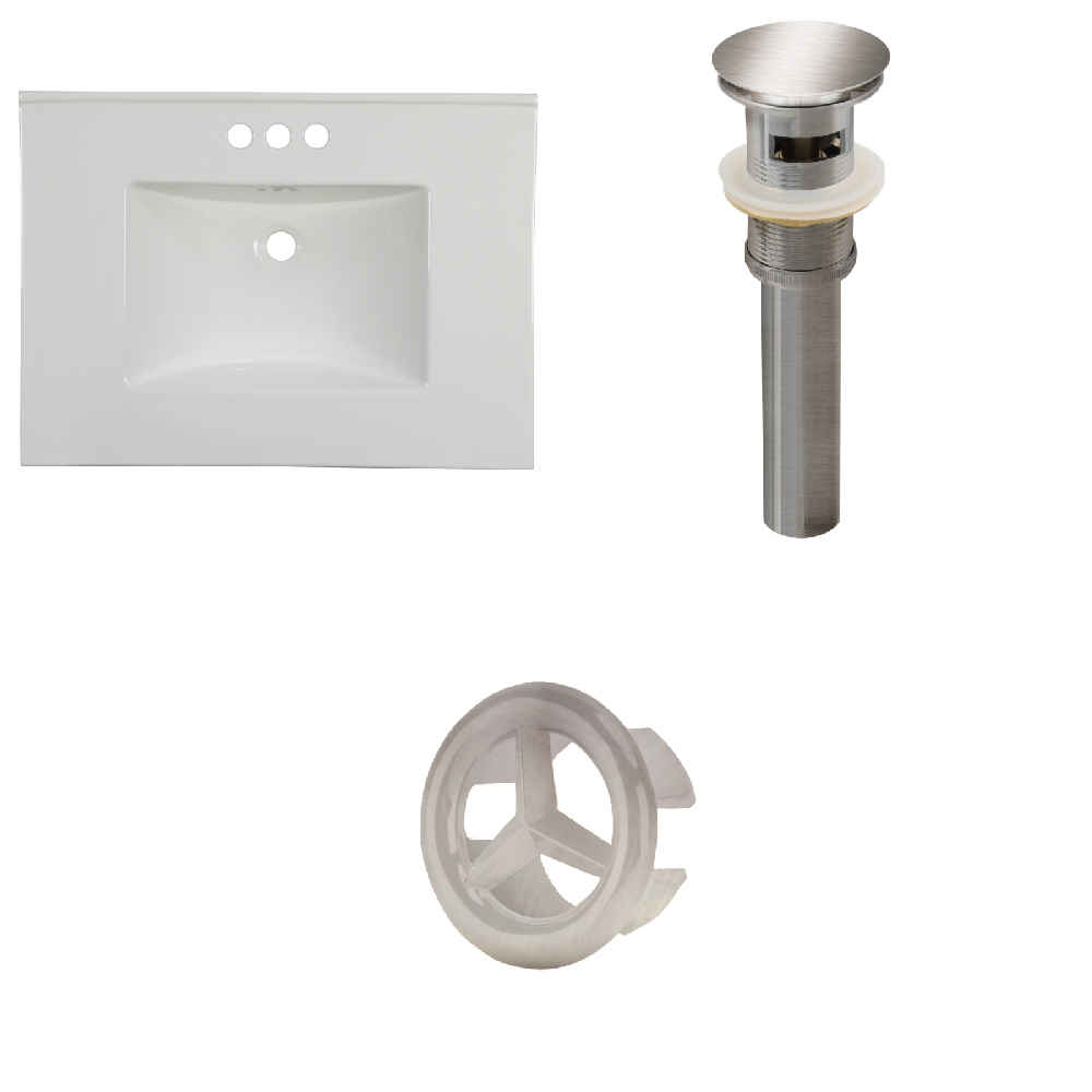 30.75-in. W 3H4-in. Ceramic Top Set In White Color - Overflow Drain Incl.