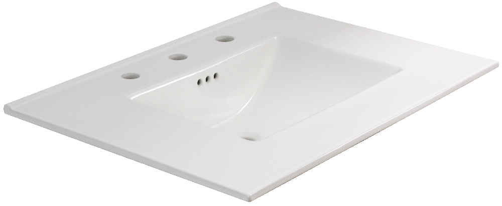 30.75-in. W 3H8-in. Ceramic Top Set In White Color - Overflow Drain Incl.