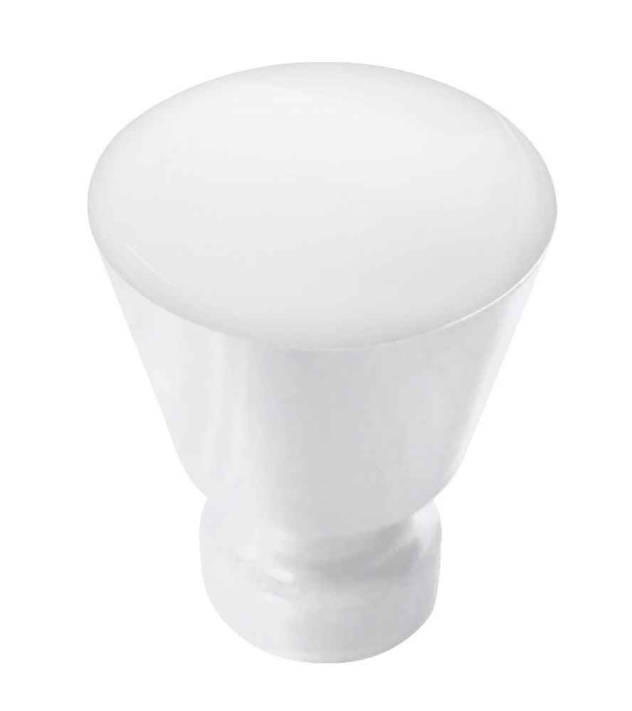 1-in. x 1-in. Stainless Steel Cabinet Knob In White