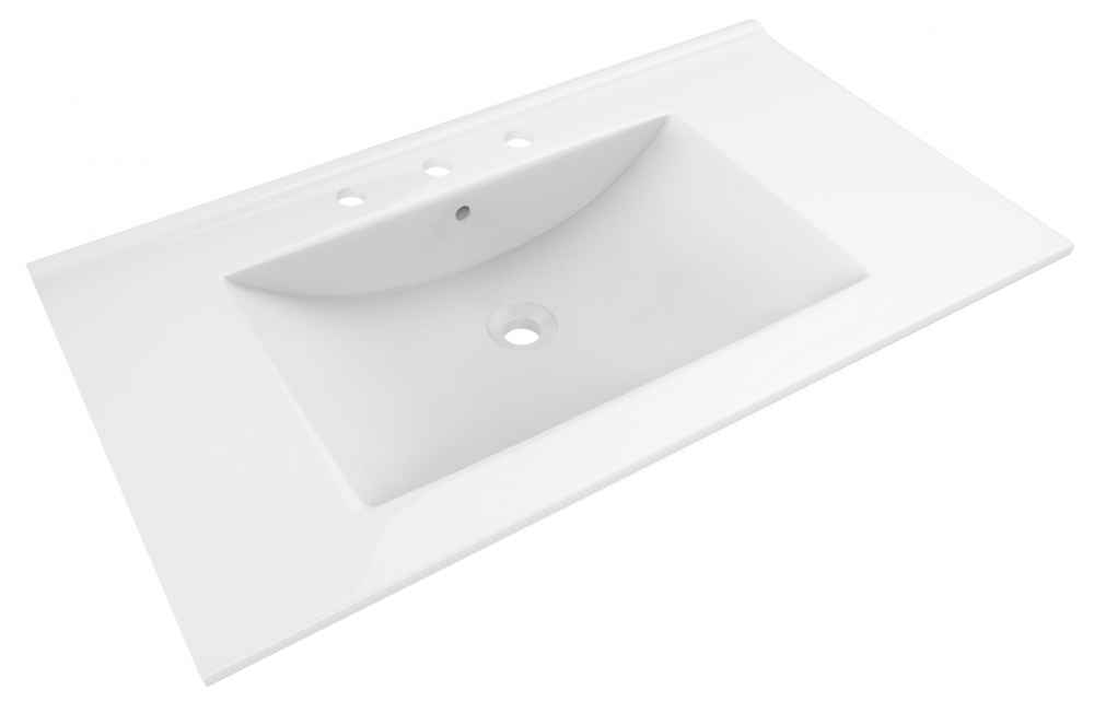 35.5-in. W 3H8-in. Ceramic Top Set In White Color
