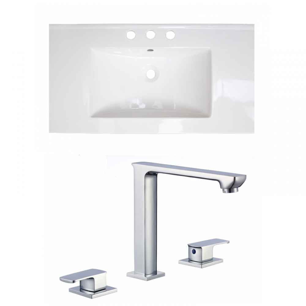 32-in. W 3H8-in. Ceramic Top Set In White Color
