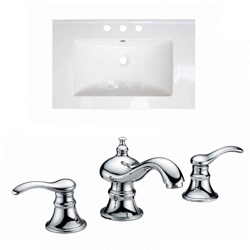 24.25-in. W 3H8-in. Ceramic Top Set In White Color
