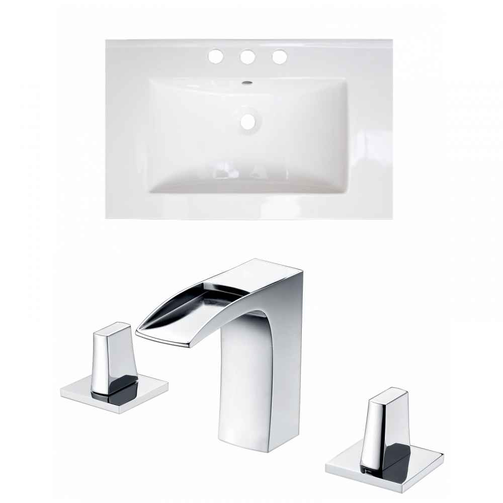 24.25-in. W 3H8-in. Ceramic Top Set In White Color