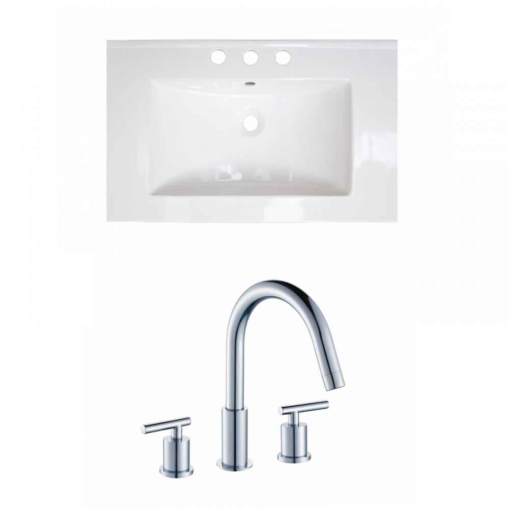 24.25-in. W 3H8-in. Ceramic Top Set In White Color