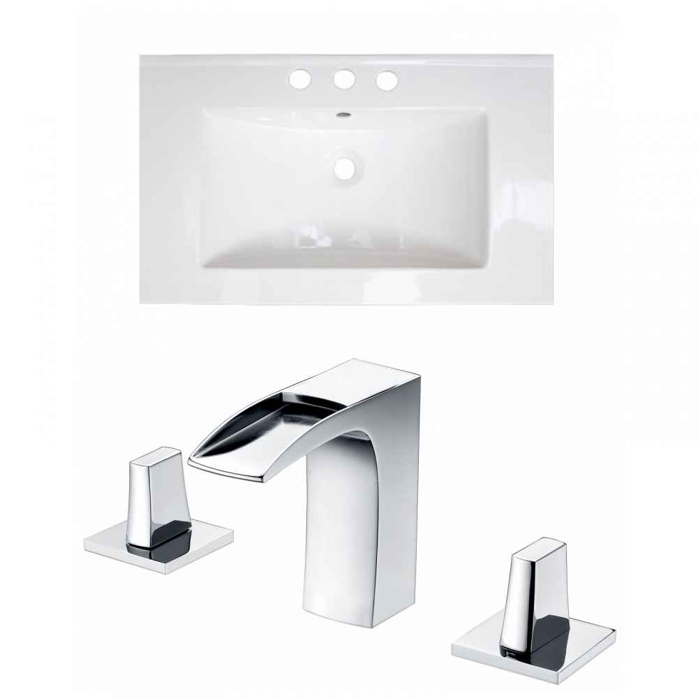 32-in. W 3H8-in. Ceramic Top Set In White Color