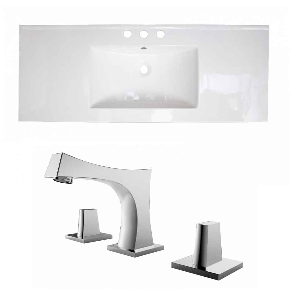 48-in. W 3H8-in. Ceramic Top Set In White Color