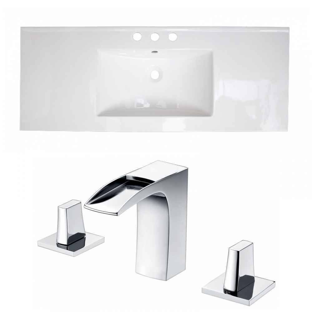 48-in. W 3H8-in. Ceramic Top Set In White Color