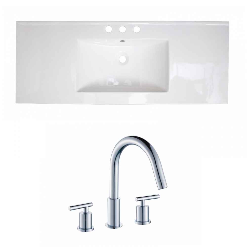 48-in. W 3H8-in. Ceramic Top Set In White Color
