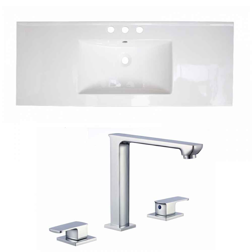 48-in. W 3H8-in. Ceramic Top Set In White Color