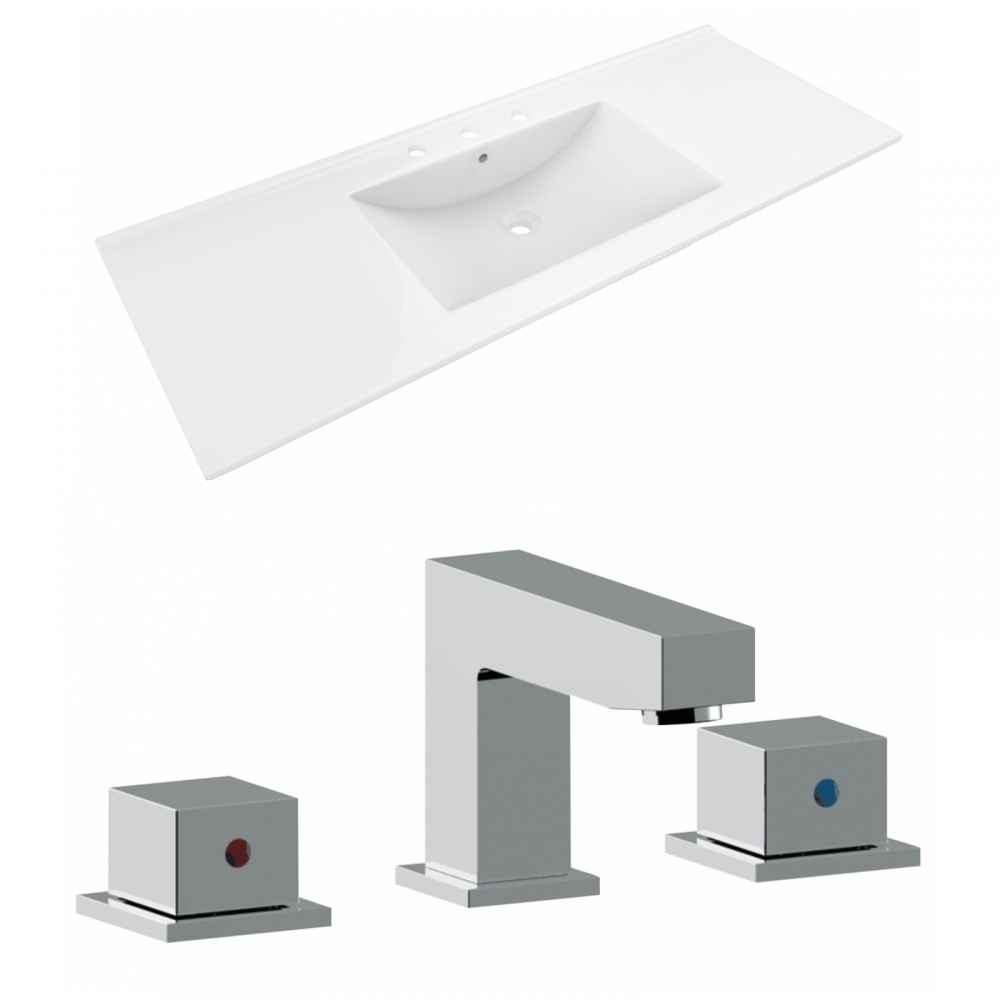 48-in. W 3H8-in. Ceramic Top Set In White Color