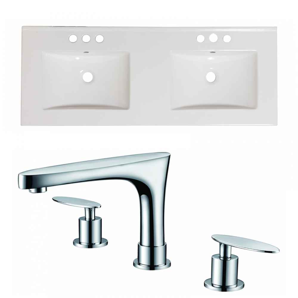 48-in. W 3H8-in. Ceramic Top Set In White Color