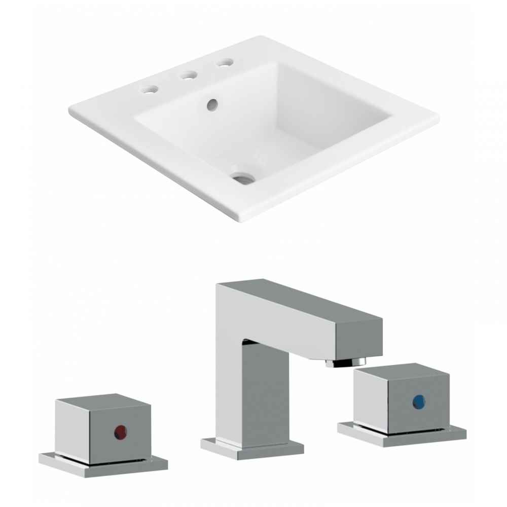 21-in. W 3H8-in. Ceramic Top Set In White Color