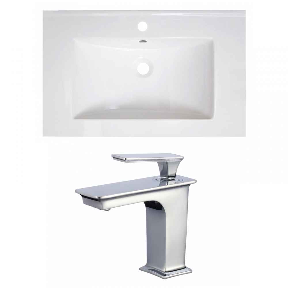 30-in. W 1 Hole Ceramic Top Set In White Color