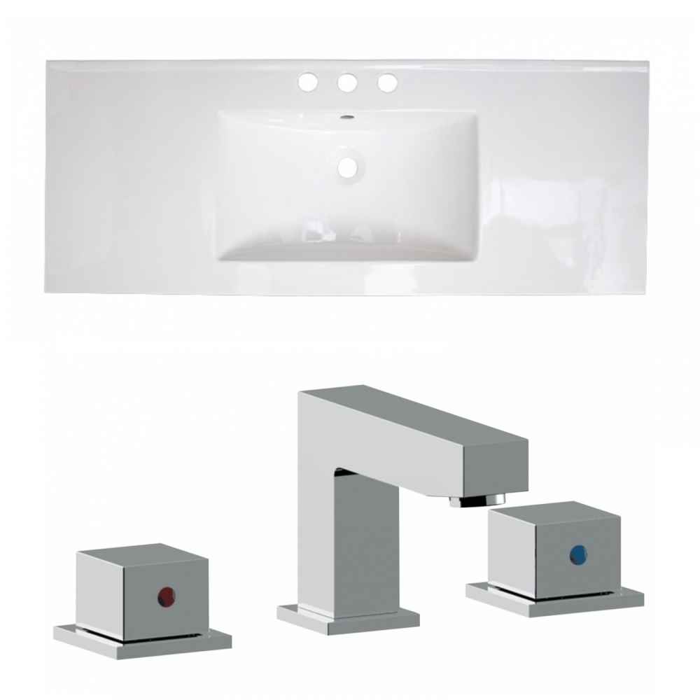 39.75-in. W 3H8-in. Ceramic Top Set In White Color