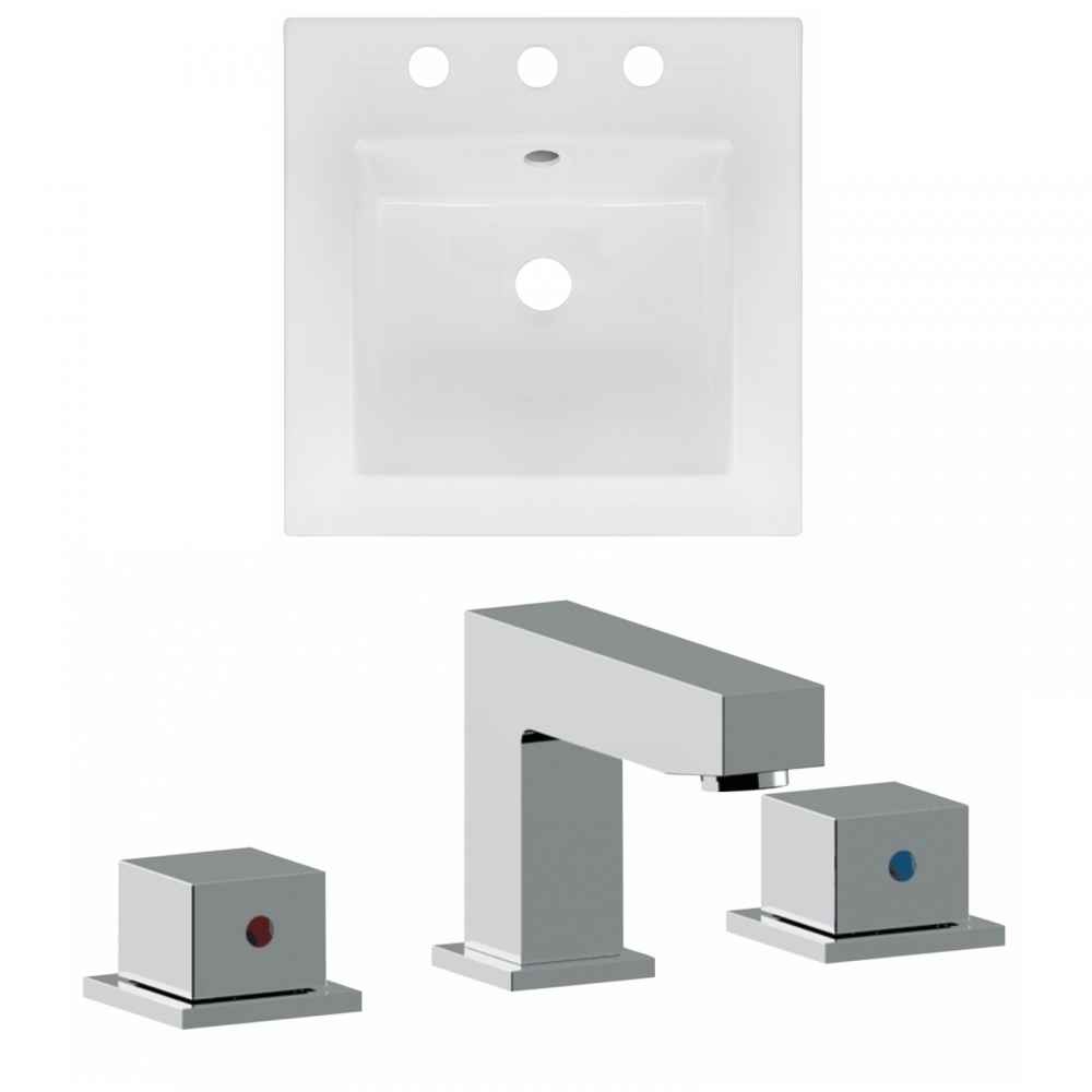 16.5-in. W 3H8-in. Ceramic Top Set In White Color
