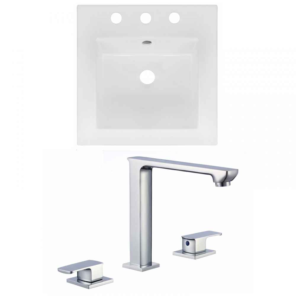 16.5-in. W 3H8-in. Ceramic Top Set In White Color