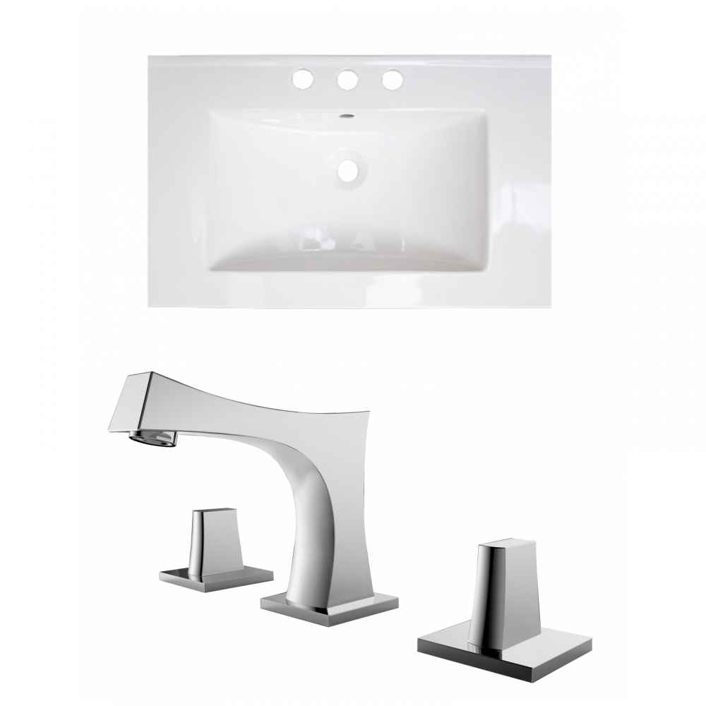 25-in. W 3H8-in. Ceramic Top Set In White Color