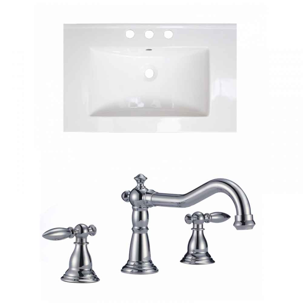 25-in. W 3H8-in. Ceramic Top Set In White Color