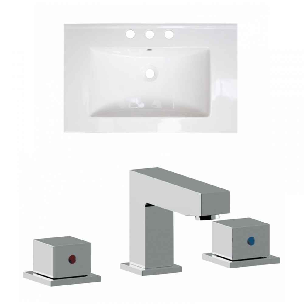 25-in. W 3H8-in. Ceramic Top Set In White Color