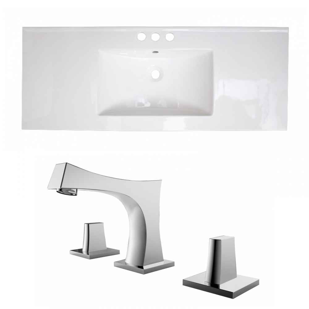 48.75-in. W 3H8-in. Ceramic Top Set In White Color