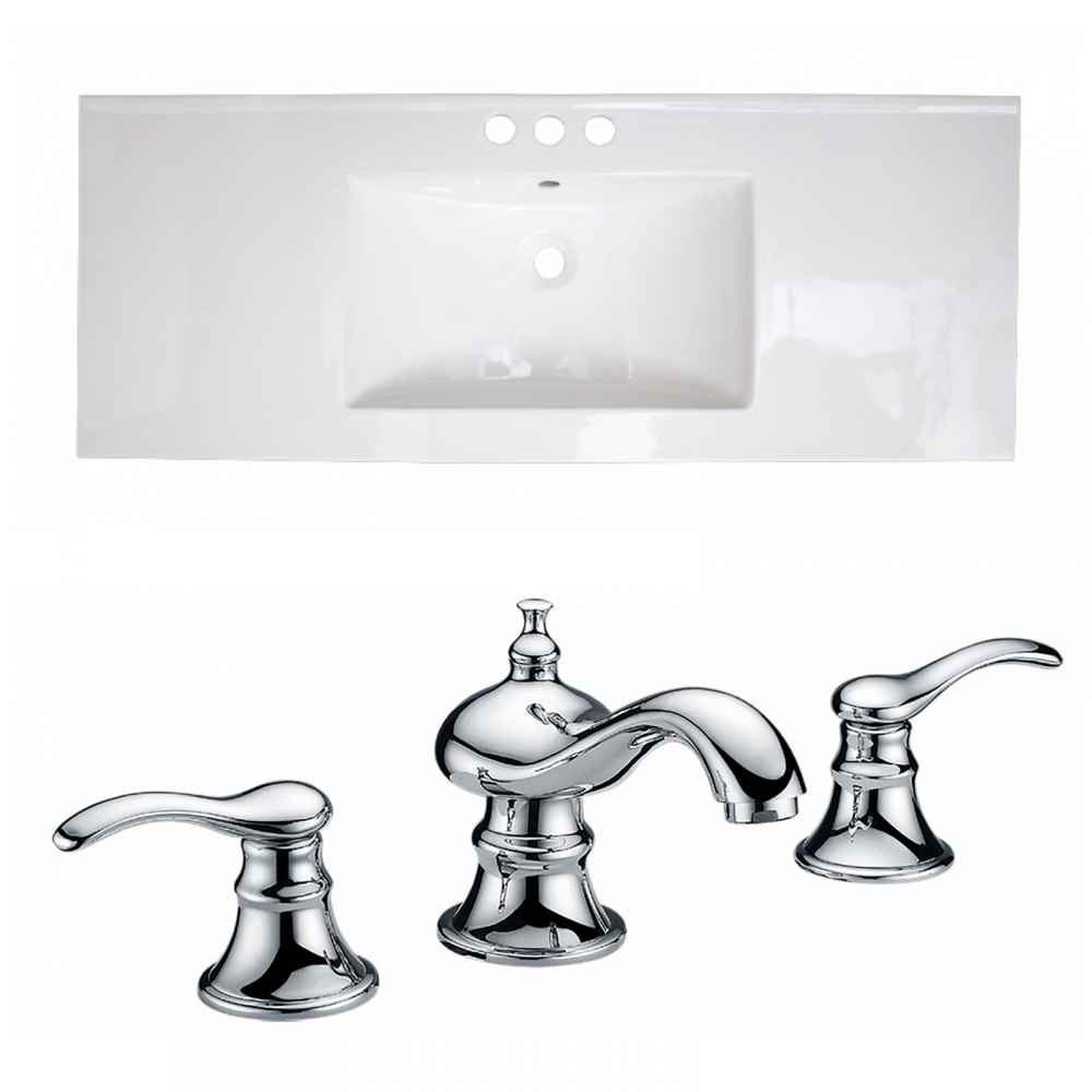 48.75-in. W 3H8-in. Ceramic Top Set In White Color