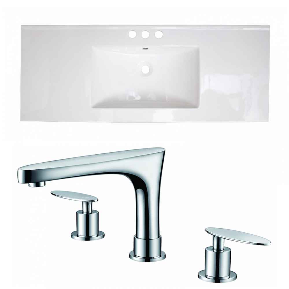 48.75-in. W 3H8-in. Ceramic Top Set In White Color