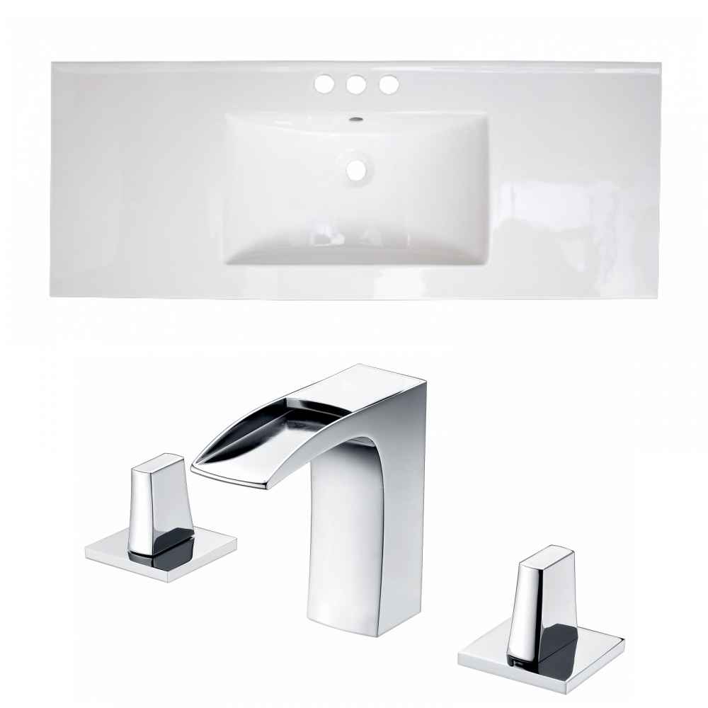 48.75-in. W 3H8-in. Ceramic Top Set In White Color