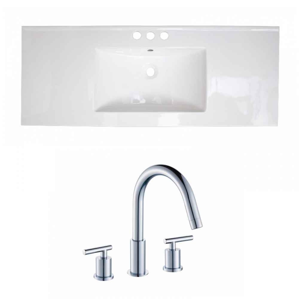 48.75-in. W 3H8-in. Ceramic Top Set In White Color