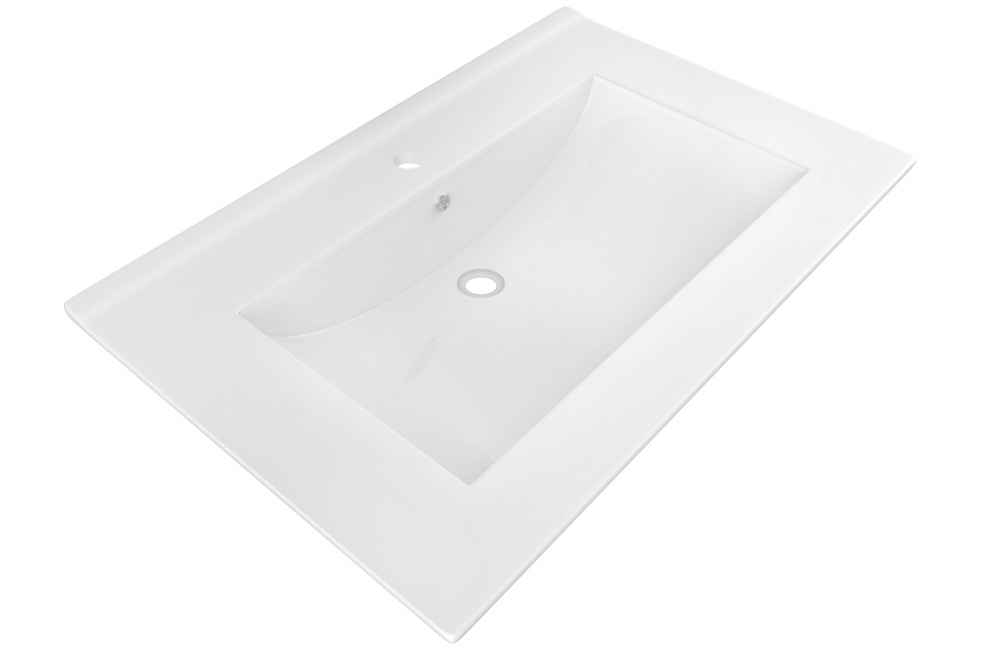 24-in. W 1 Hole Ceramic Top Set In White Color