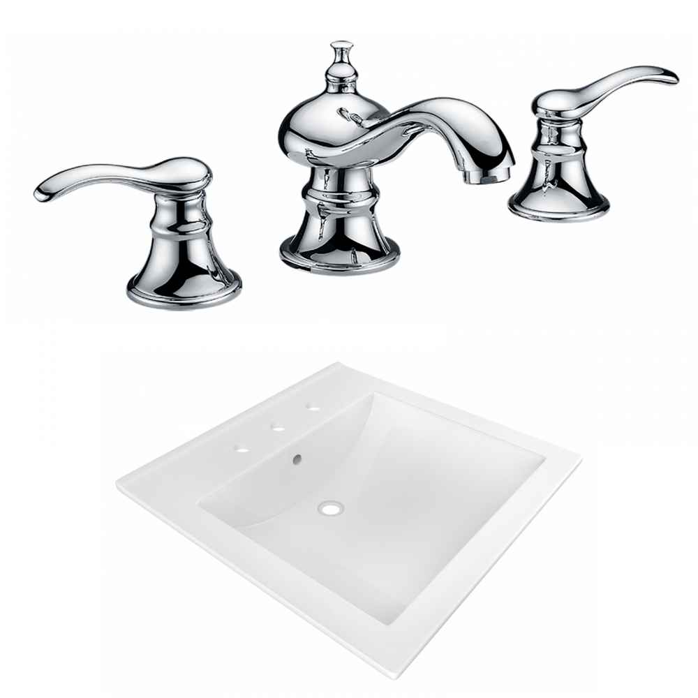 21.5-in. W 3H8-in. Ceramic Top Set In White Color