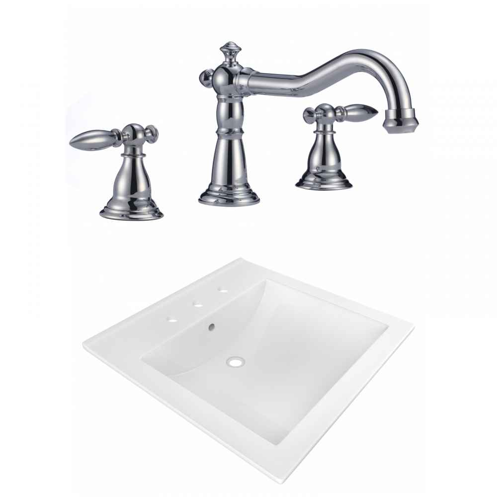 21.5-in. W 3H8-in. Ceramic Top Set In White Color