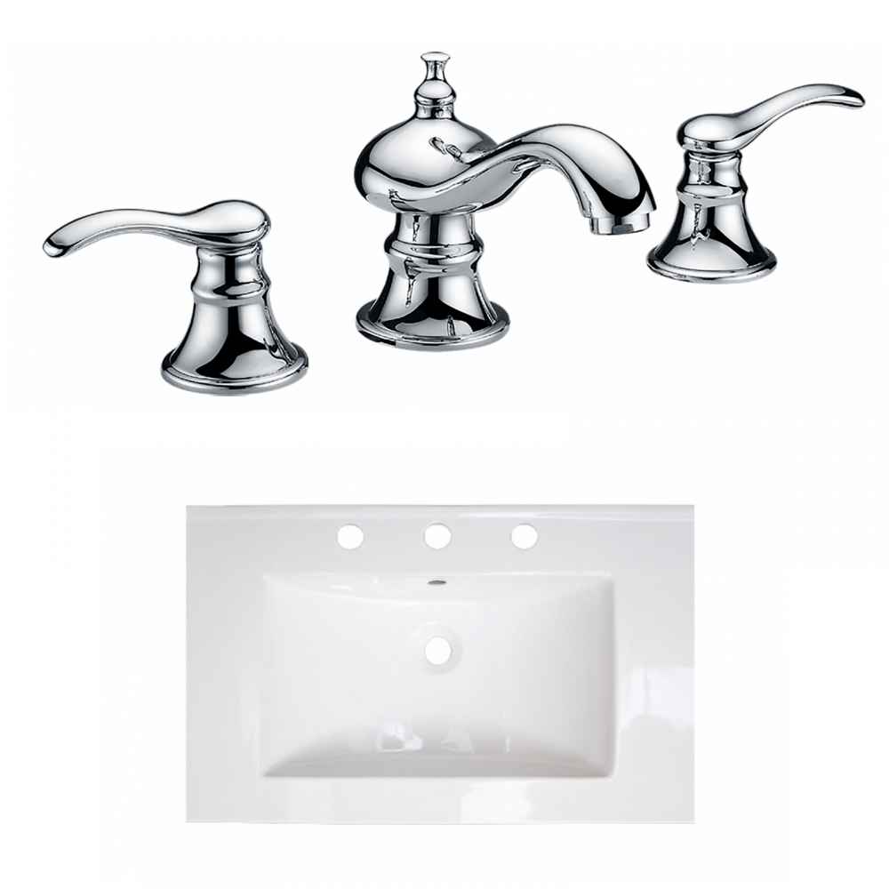 24-in. W 3H8-in. Ceramic Top Set In White Color