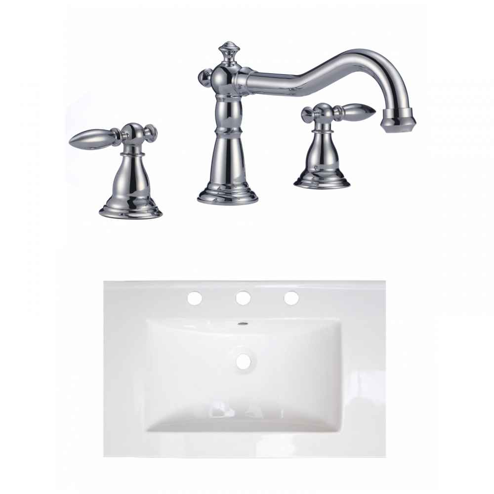 24-in. W 3H8-in. Ceramic Top Set In White Color