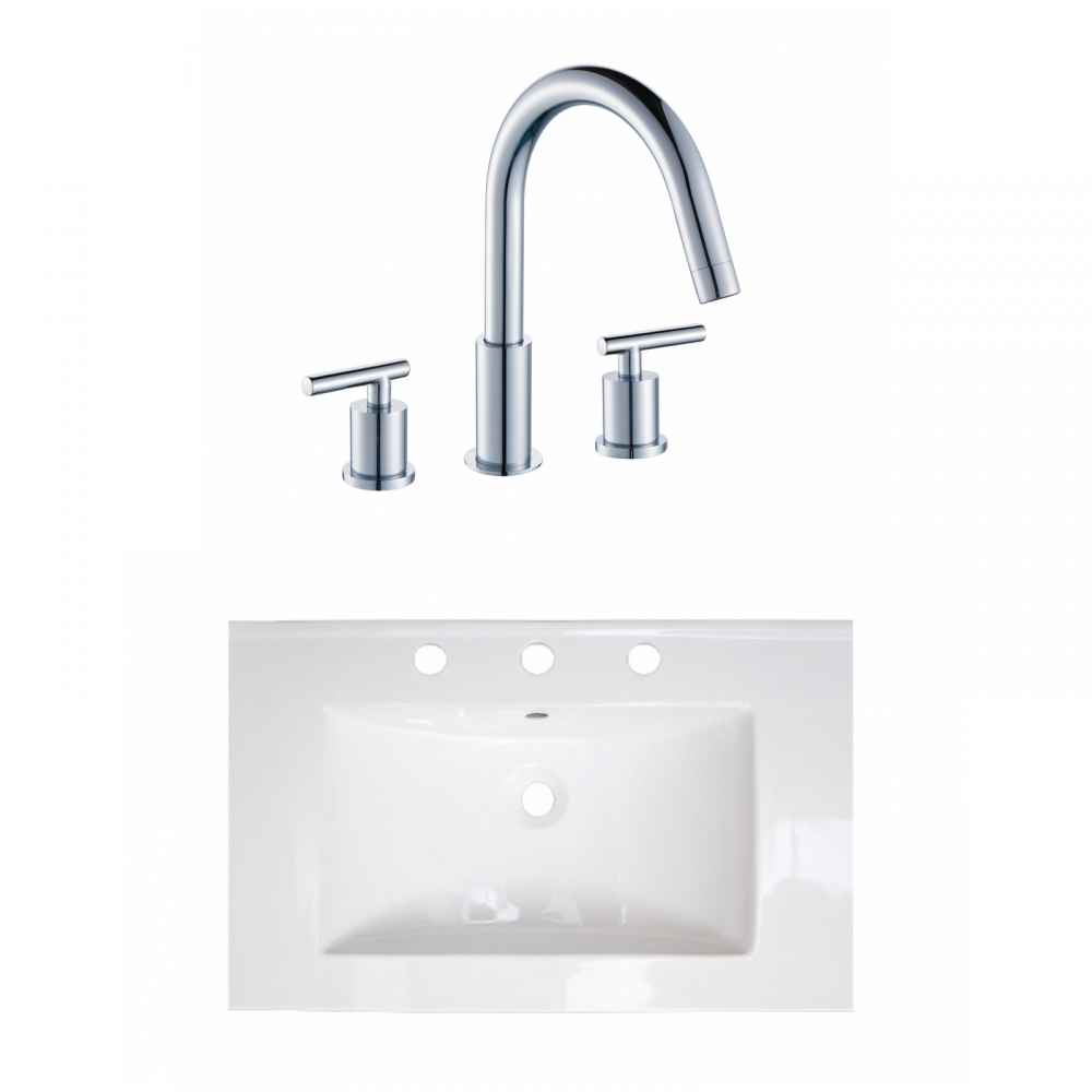 24-in. W 3H8-in. Ceramic Top Set In White Color