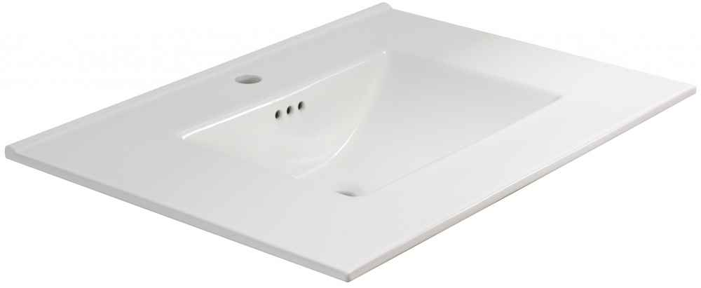 30.75-in. W 1 Hole Ceramic Top Set In White Color