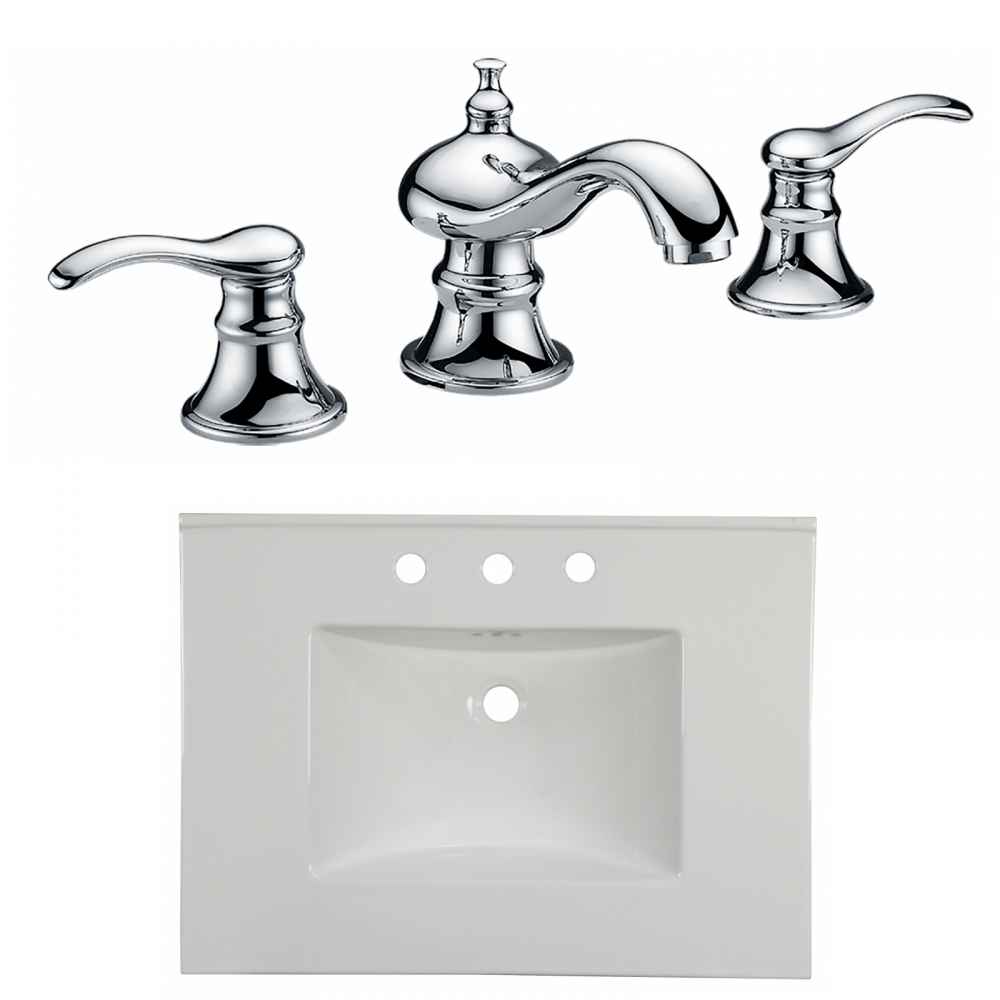 30.75-in. W 3H8-in. Ceramic Top Set In White Color
