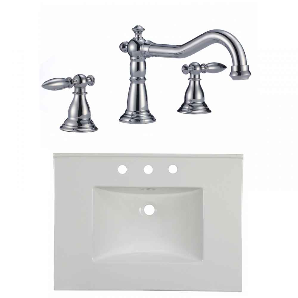 30.75-in. W 3H8-in. Ceramic Top Set In White Color