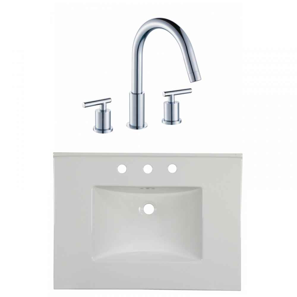 30.75-in. W 3H8-in. Ceramic Top Set In White Color